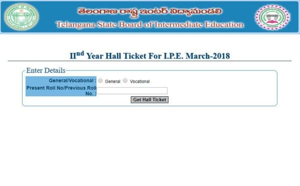 inter hall ticket 2018, tsbie.cgg.gov.in, tsbie inter exam hall ticket