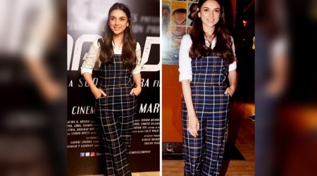 Aditi Rao Hydari’s checked dungarees are too cool for school, but great as spring street style
