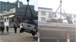 VIDEO: Parked at the WRONG spot, here's how this CAR ended up on a BUILDING roof!