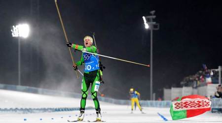 Winter Olympics 2018: Darya Domracheva, Belarus handle heavy winds to win biathlon relay