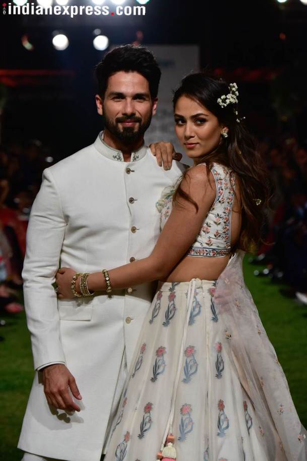 shahid kapoor and mira rajput at lakme fashion week