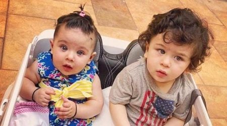Taimur Ali Khan enjoys a car ride with his cousin Inaaya Naumi Kemmu