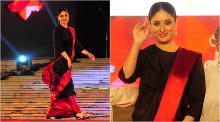 Kareena Kapoor Khan is the epitome of elegance in a black Raw Mango sari