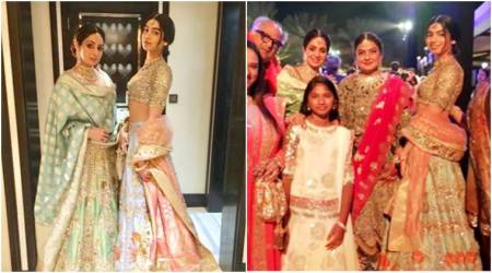 Khushi Kapoor and Sridevi glam up in gorgeous pastel lehengas at Mohit Marwah’s wedding