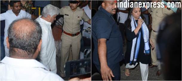 Jawed Akhtar, Shabana Azmi, Sridevi funeral