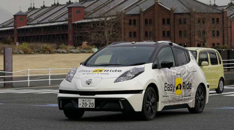 Nissan semi-autonomous technology, Easy Ride service, Tesla AutoPilot, self-driving cars, Nissan Easy Ride, driverless technology, Waymo, mobility services, cyber security, digital map 