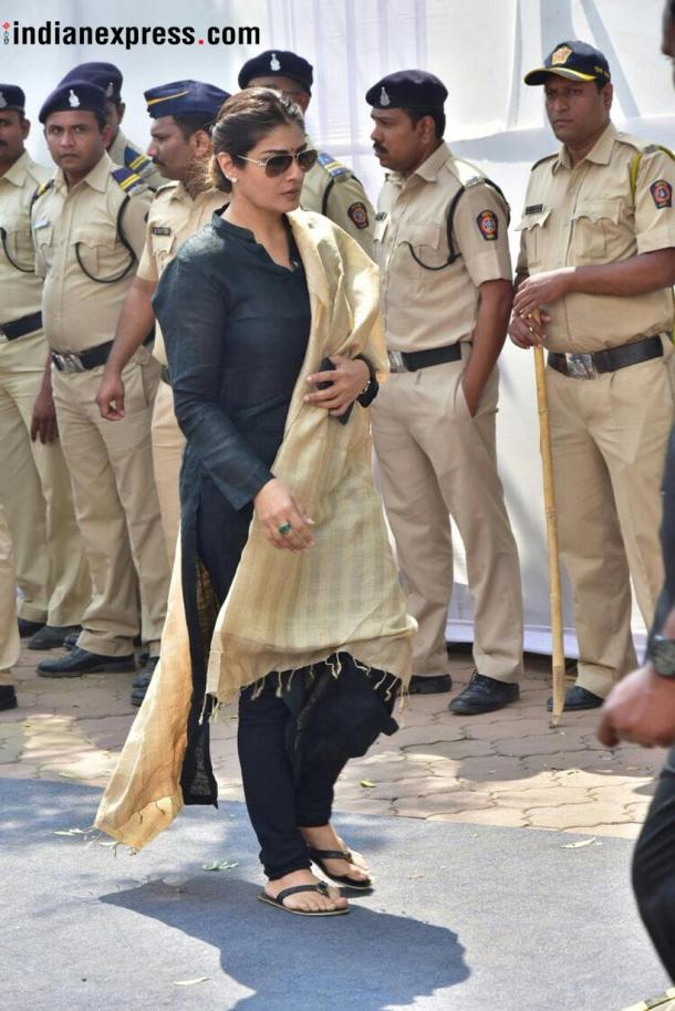 raveena tandon, sridevi, sridevi condolence meet, sridevi funeral