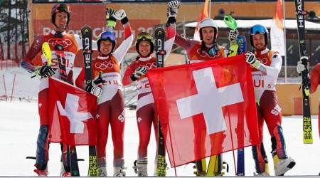 Winter Olympics 2018: Switzerland pip Austria to win inaugural team gold in Alpine team event