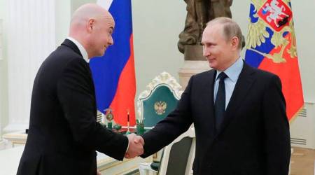 Vladimir Putin meets FIFA president Gianni Infantino to discuss World Cup