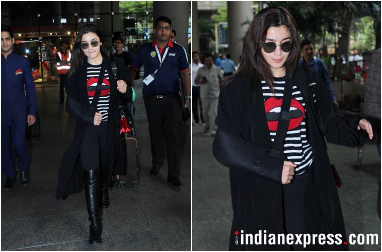 airport fashion, airport style, Alia Bhatt, Priyanka Chopra, Deepika Padukone, Karan Johar, Kareena Kapoor Khan, Aditi Rao Hydari, Sophie Choudry, Evelyn Sharma, celeb fashion, bollywood fashion, indian express, indian express news