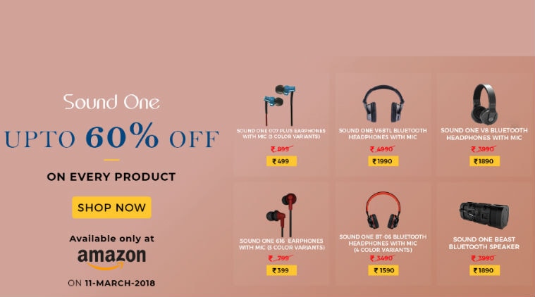 Amazon, Amazon sale, Bluetooth speaker discount, Sound One Beast speaker discount, Sound One earphones discount, Sound One headphones off, good Bluetooth earphones, earphones discounts