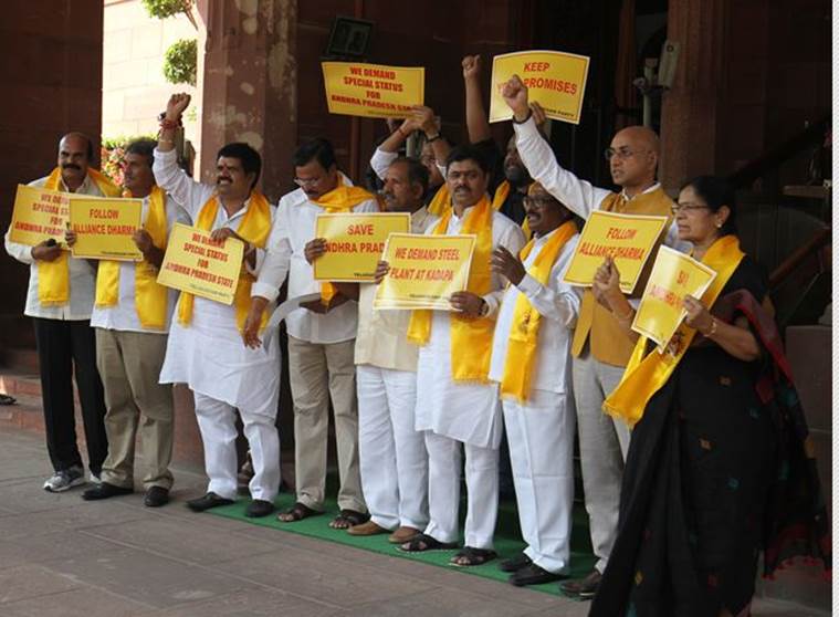 Andhra Pradesh CM Chandrababu Naidu leads TDP out of BJP-led govt