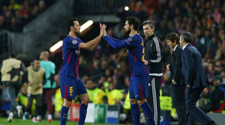 Sergio Busquets is replaced by Andre Gomes in Barcelona's win against Chelsea