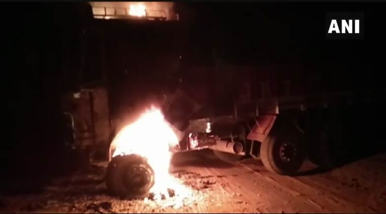 Chhattisgarh Buses torched, Naxals torch buses, Chhattisgarh Naxals torch buses, Chhattisgarh Naxals, Chhattisgarh ex-cop killed, India News, Indian Express, Indian Express News 