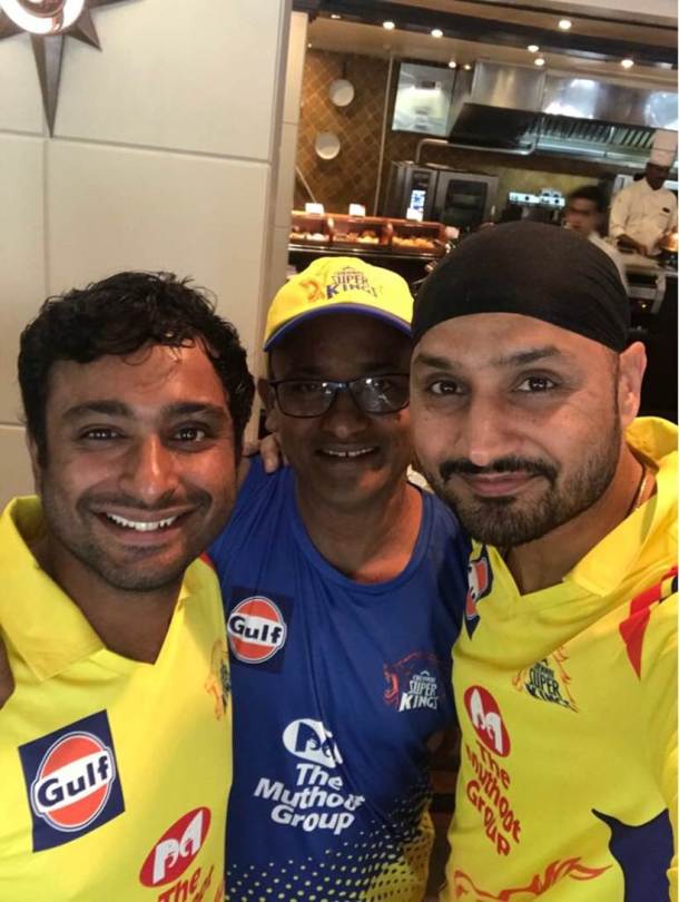 Harbhajan Singh with Ambati Rayudu at CSK camp.