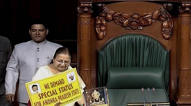Image result for Times Now Transmission about TDP Placards in lok sabha