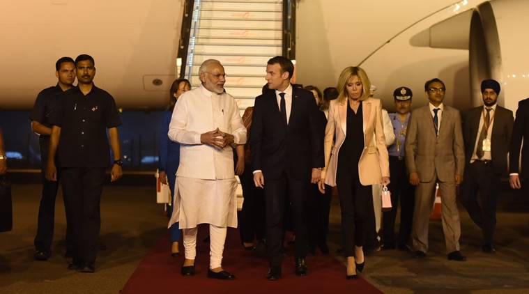 French President Emmanuel Macron arrives for four-day visit; PM Modi receives him at Delhi airport