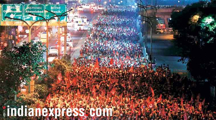 mumbai maharashtra farmers protest live updates, mumbai traffic, azad maidan protest