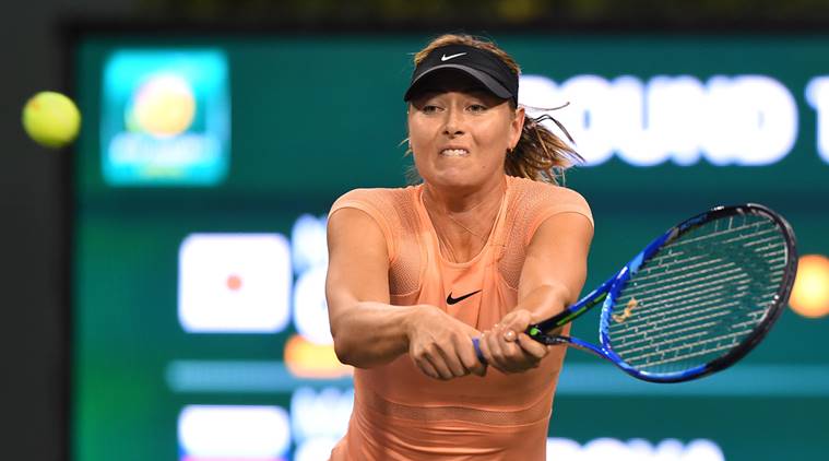 Maria Sharapova in action against Naomi Osaka at Indian Wells