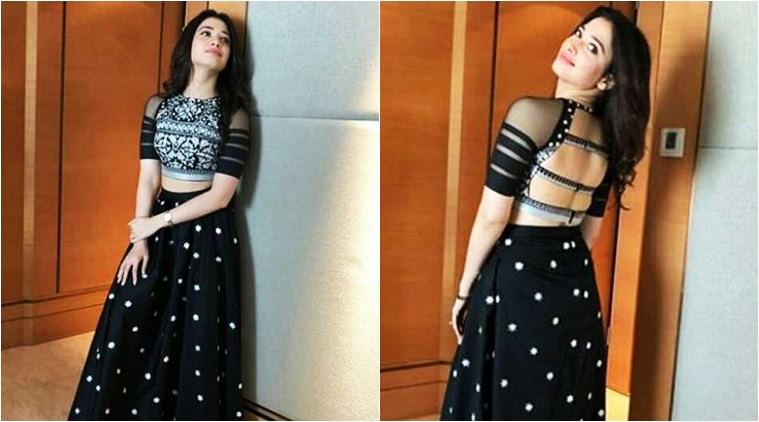 Tamannaah Bhatia, Tamannaah Bhatia latest photos, Tamannaah Bhatia fashion, Tamannaah Bhatia Nishka Lulla, Tamannaah Bhatia monochrome, Tamannaah Bhatia fusion, indian express, indian express news