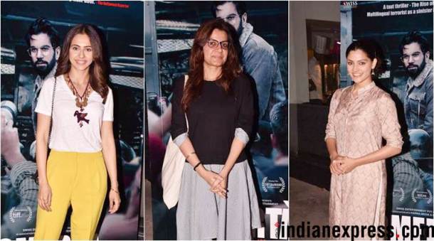 rakul preet, saiyami kher attend omerta screening