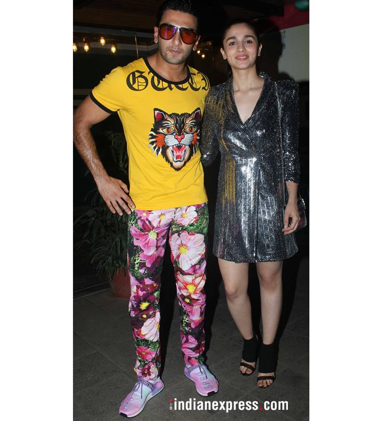 Alia Bhatt, Alia Bhatt latest photos, Alia Bhatt fashion, Alia Bhatt Gully boy, Alia Bhatt LBD, Alia Bhatt Zara, Ranveer Singh, Ranveer Singh latest photos, Ranveer Singh fashion, Ranveer Singh GullyBoy wrap up party, indian express, indian express news