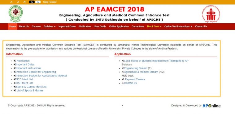 AP EAMCET admit card, sche.ap.gov.in, AP EAMCET 2018 hall ticket