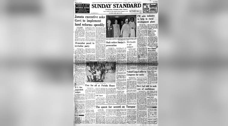 April 23 1978, Forty Years Ago, old rare newspapers, indira, sanjay gandhi, shah commission, indian express