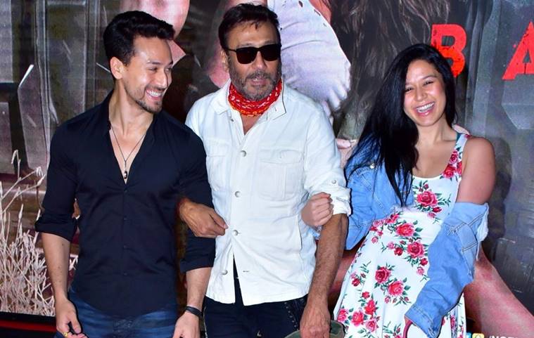 jackie shroff tiger shroff krishna shroff at baaghi 2 screening photos