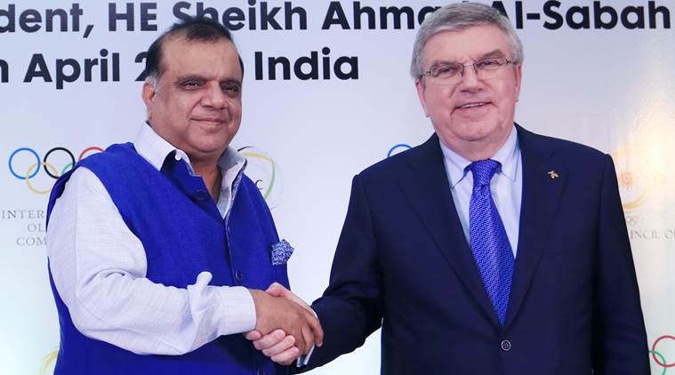 Narinder Batra, Thomas Bach, IOA, Indian Olympic Association, sports news, Indian Express