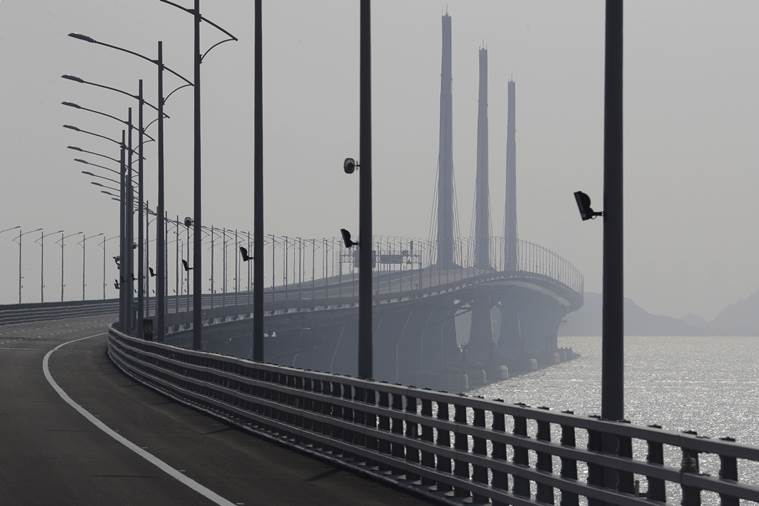 sea bridge, worlds longest sea bridge, china, zhuhai, macau, hong kong, indian express