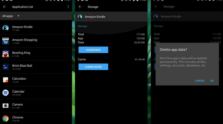Clear cached data