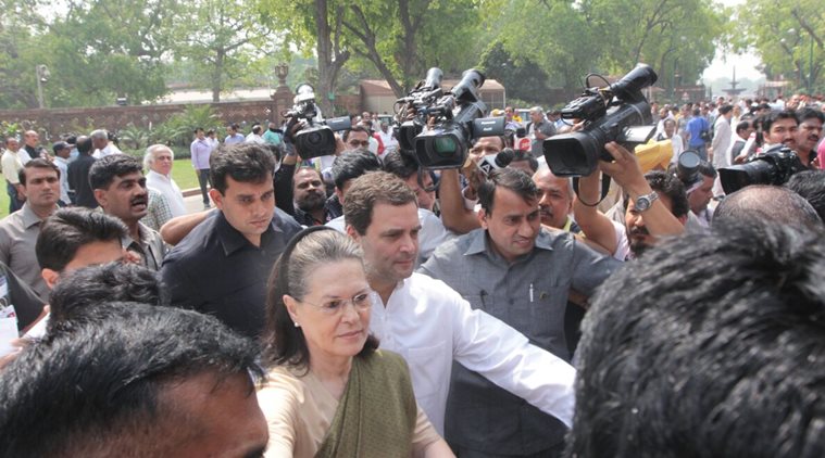 Sonia Gandhi, Rahul Gandhi lead Opposition protest outside Parliament