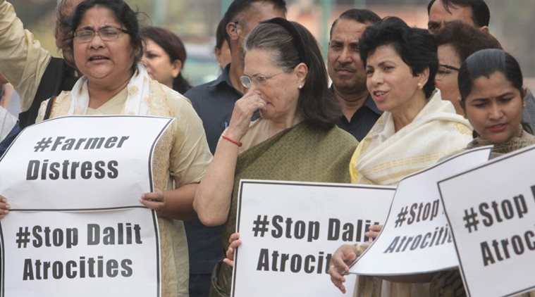 Sonia Gandhi, Rahul Gandhi lead Opposition protest outside Parliament