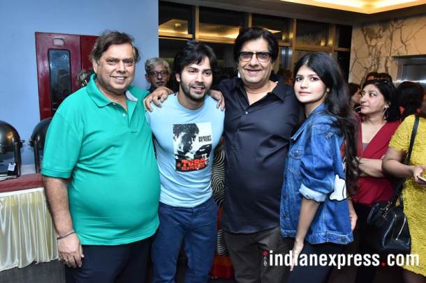 david dhawan and varun dhawan at october screening
