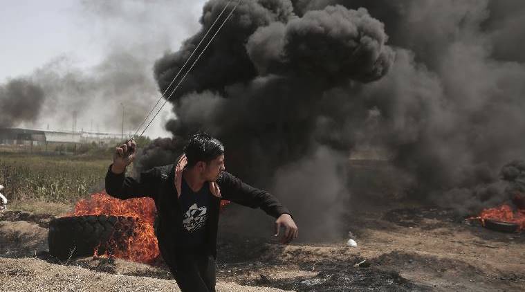 israel, gaza strip, palestine protest, israel palestine border, israeli forces, open fire, world news, middle east news, indian express