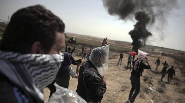 israel, gaza strip, palestine protest, israel palestine border, israeli forces, open fire, world news, middle east news, indian express