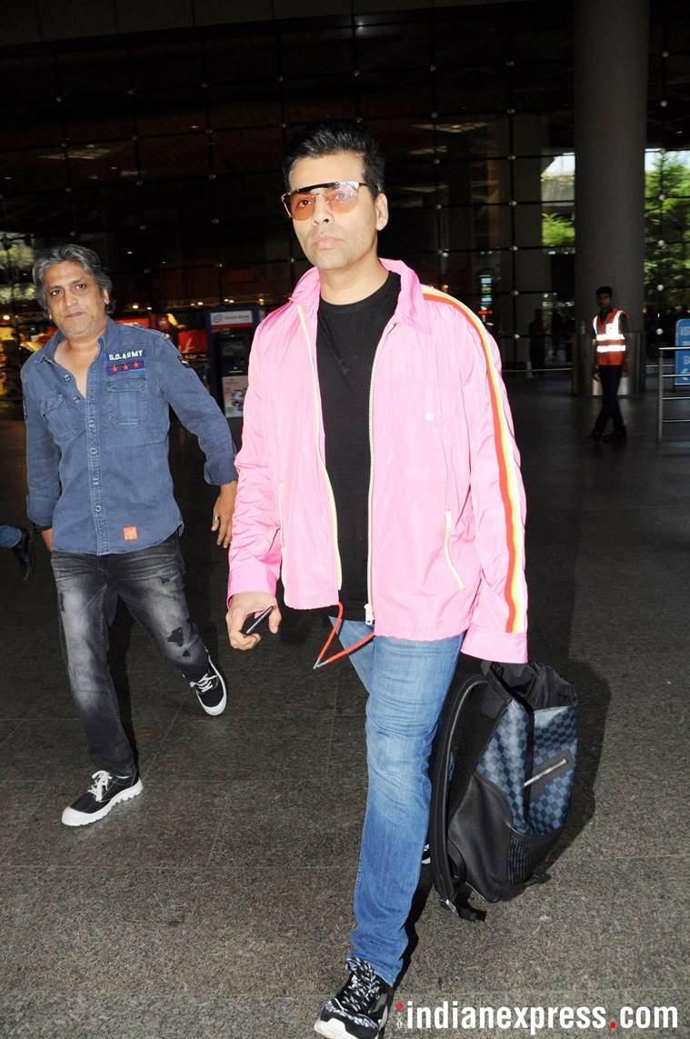 Katrina Kaif, Karan Johar, Celeb airport looks, Katrina kaif airport looks, karan johar fashion, celeb fashion, fashion tips, celeb fashion tips, lifestyle news, fashion tips, indian express, indian express news
