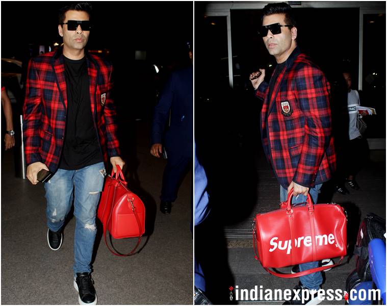 airport fashion, airport style, karan johar, anushka sharma, Karisma Kapoor, katrina kaif, esha gupta, athiya shetty, celeb fashion, bollywood fashion, indian express, indian express news