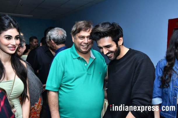 david dhawan and kartik aaryan at october screening