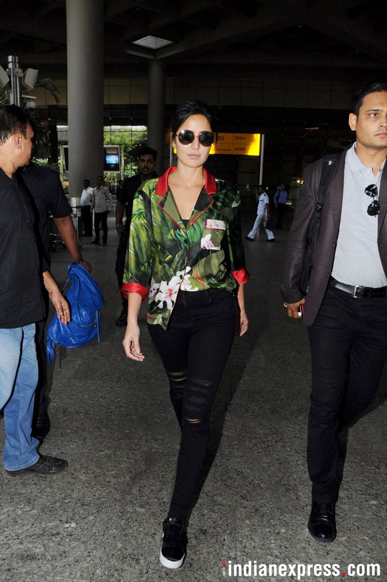 Katrina Kaif, Karan Johar, Celeb airport looks, Katrina kaif airport looks, karan johar fashion, celeb fashion, fashion tips, celeb fashion tips, lifestyle news, fashion tips, indian express, indian express news