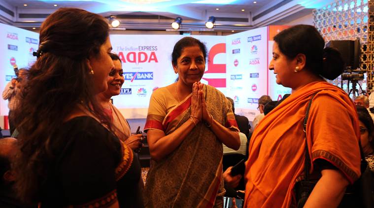 nirmala sitharaman, defence minister, nirmala sitharaman on pakistan, nirmala sitharaman on modi government, nirmala sitharaman dalits, fake news, indian express, express adda