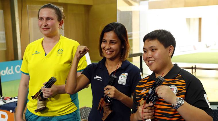 Heena Sidhu after 25m Pistol at CWG