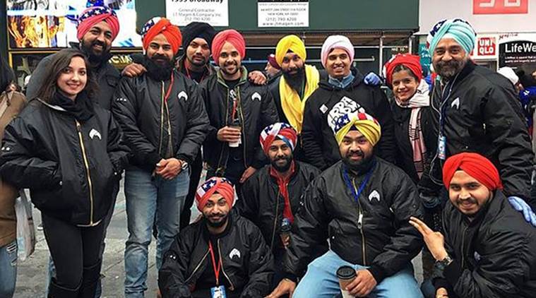 The Sikh organisation that set Guinness World Record for the 'most turbans tied in 8 hours', to commemorate Turban Day in New York on Sunday. (PTI)