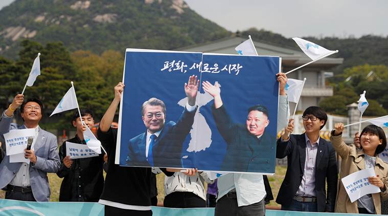 south korea, kim jong un, north korea, moon jae in, korea border summit, indian express