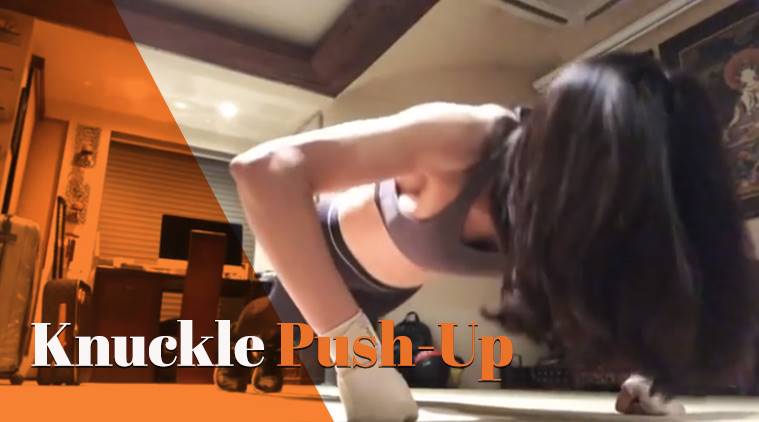 Sushmita Sen, Sushmita Sen latest photos, Sushmita Sen workout videos, Sushmita Sen fitness, Sushmita Sen knuckle push ups, Sushmita Sen exercise, Sushmita Sen exercise regime, indian express, indian express news