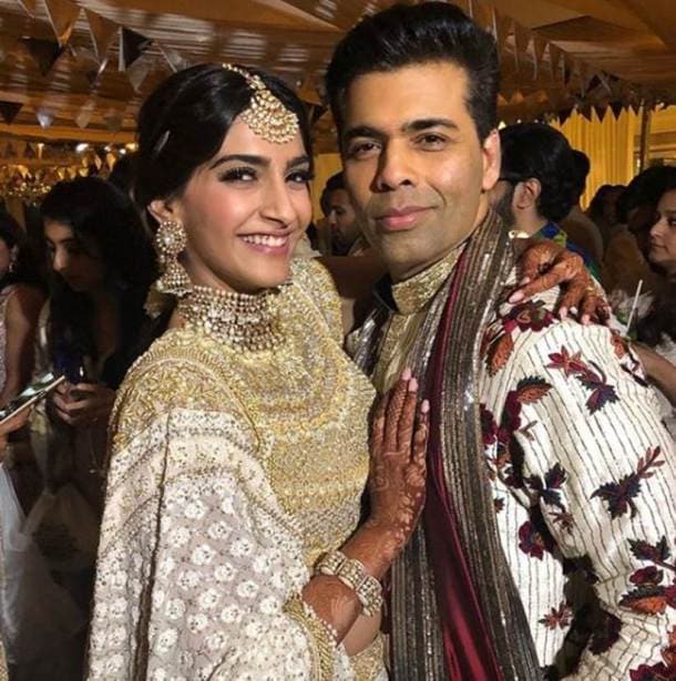 sonam kapoor and karan johar at sonam's sangeet