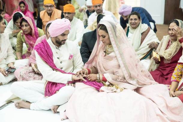 neha and angad at their wedding