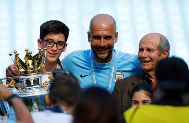 Manchester City lift English Premier League 2018 trophy