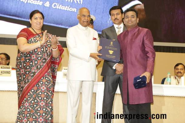 AR Rahman receiving his National Film Award